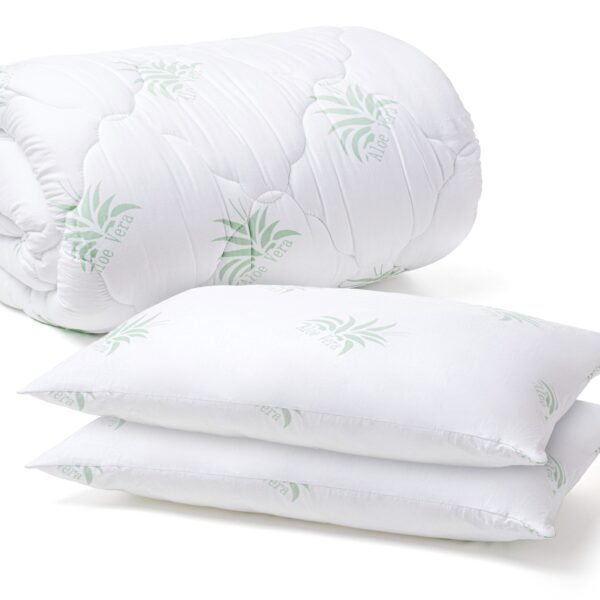 Pilota Aloe Vera 200×220+2 Perne Matlasate Aloe Vera 50×70
