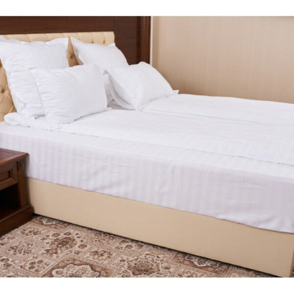 Set 2 Lenjerii 2 Pers Damasc Alb bumbac 100%
