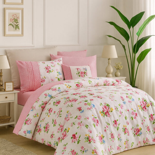 Homestill, Lenjerie de Pat 2 Pers. Majoli 4 Pcs, 100% Bumbac